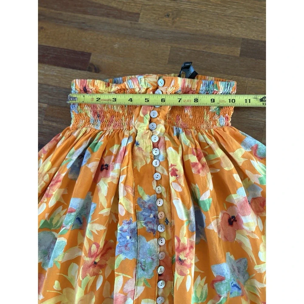 Cynthia‎ Rowley Skirt Womens Medium Multicolor Floral Boho Button Front Maxi